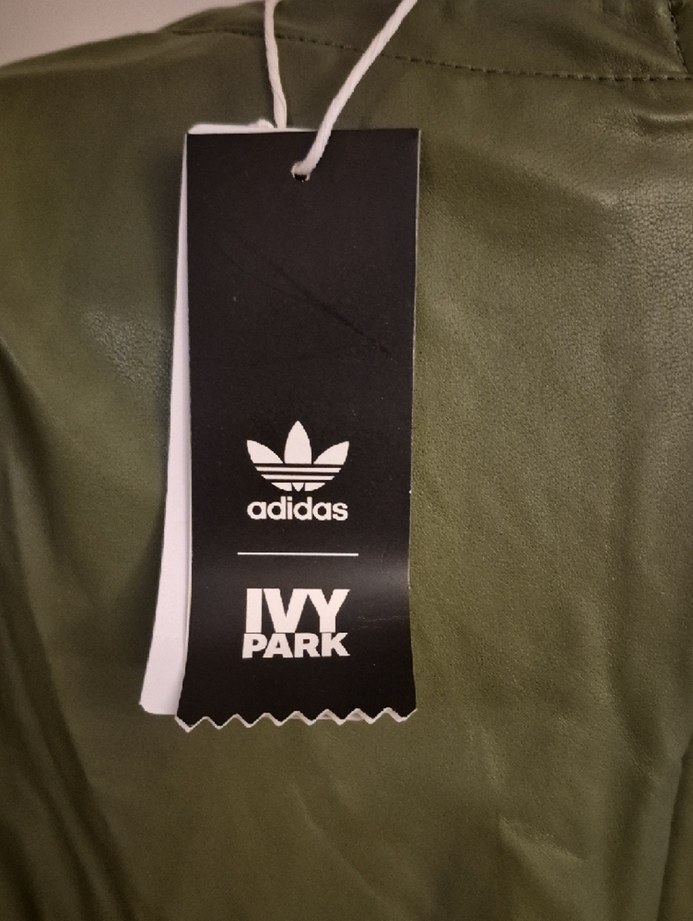 Ivy Park Adidas Olive Green Faux Leather Long Sleeve Bodysuit (3XL) - Picture 3 of 4